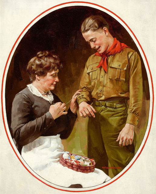 Harold Anderson, ‘Mending the Shirt, Boys Life Magazine Cover’, 1922, The Illustrated Gallery
