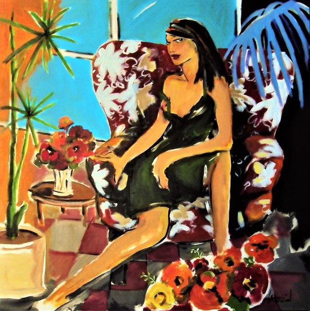 Nora Maciel, ‘A Lucia le Gustan las Flores’, Painting, Acrylic, Galleria Dante