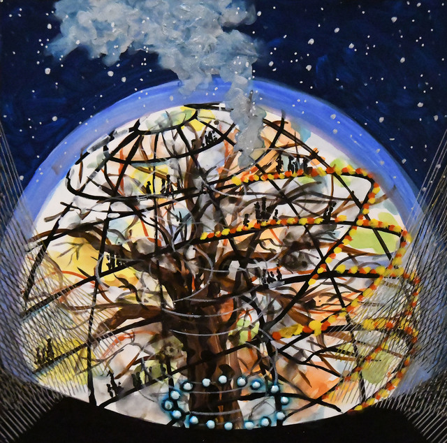 Michiko Itatani, ‘ Tree House Encounter from Cosmic Theater 16-K-15 ’, 2016, Anita Shapolsky Gallery