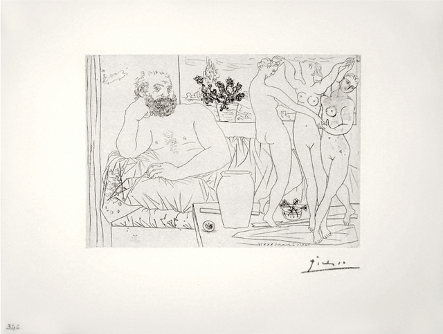 Pablo Picasso, ‘Sculpteur avec un Groupe sculpté (Hommage à Carpeaux) (S.V. 81)’, 1934 (March 2-Paris), Print, Etching, John Szoke