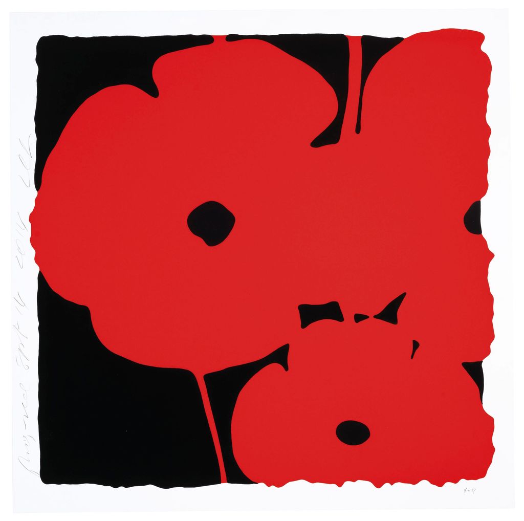Donald Sultan - Big Red, Sept 14, 2014, from Big Poppies