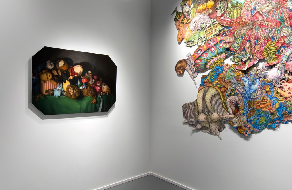 "Still Life of Toys and Roadkill," by Cara DeAngelis and John Haverty's, "Gangrene." "Still Life of Toys and Roadkill," by Cara DeAngelis and John Haverty's, "Gangrene."