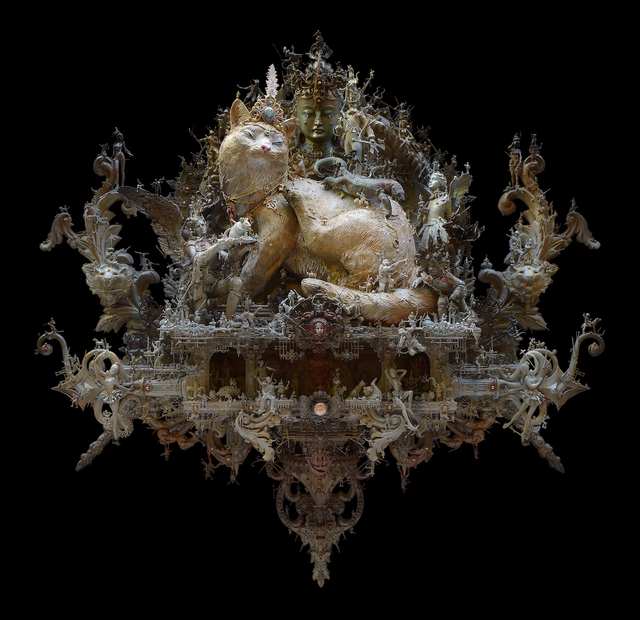 Kris Kuksi, ‘Tabby Tyrant’, 2021, Sculpture, Mixed media assemblage, Joshua Liner Gallery