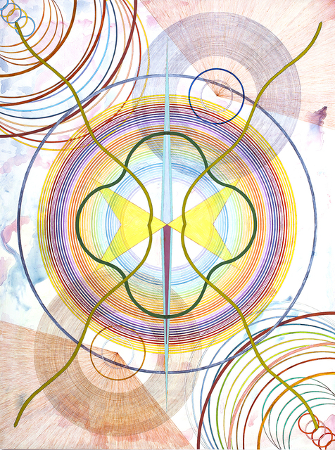 Tayo Heuser, ‘Yellow Space’, 2018, Painting, Ink and acrylic on wood panel, Jason Jacques Gallery