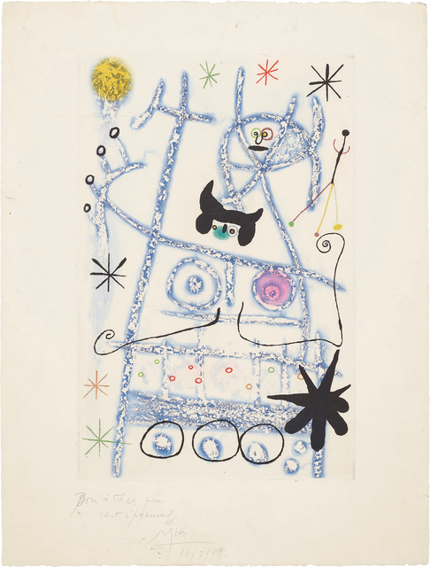 Joan Miró, ‘Les forestiers (bleu) (The Foresters - blue)’, 1958, Phillips
