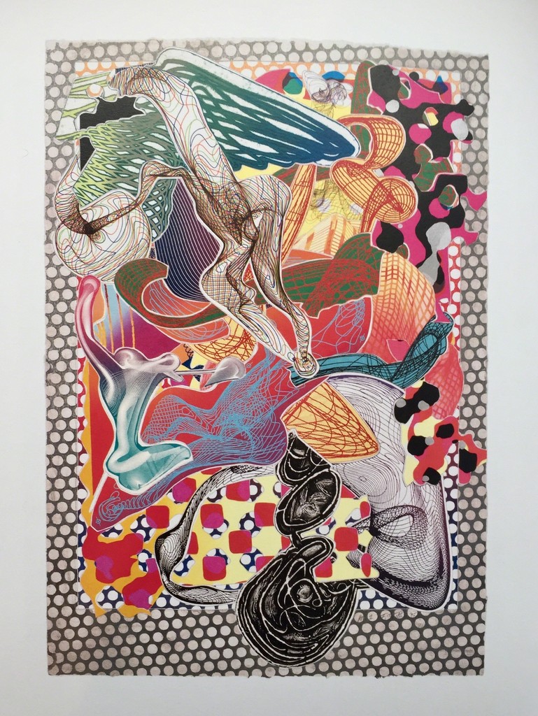 Frank Stella
Riallaro, 1995
Screenprint, Lithograph, etching, relief, aquatint, collagraph on white TGL handmade paper.
AP 3
46 in. x 32 in. Frank Stella
Riallaro, 1995
Screenprint, Lithograph, etching, relief, aquatint, collagraph on white TGL handmade paper.
AP 3
46 in. x 32 in.