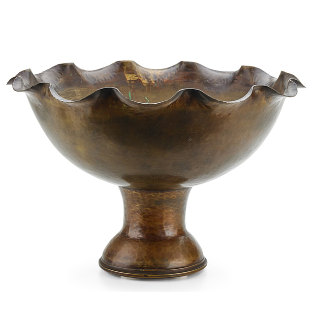 Dirk Van Erp, ‘Large Flaring Shell Casing Vase With Ruffled Rim, San Francisco, CA’, ca. 1900, Rago/Wright
