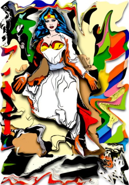 Kim Luttrell, ‘Warrior Princess’, 2015, Mixed Media, Digital image on layered transparencies, Children's Museum of the Arts Benefit Auction