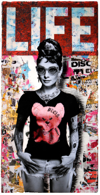 Bram Reijnders, ‘What if...Audrey’, 2021, Painting, Sculptural photography, based on dibond and many layers of original burnt billboards with acrylic paint, spray and supergloss, AbrahamArt