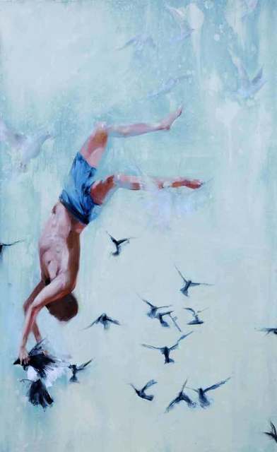Richard Twose, ‘Experiments with Falling III’, 2019, Painting, Oil on board, Catto Gallery