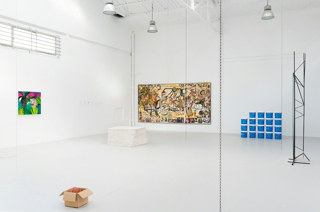 "Language" (2017). Part of the installation views of the group exhibition.
Works by Wilfredo Prieto, Álvaro Gil, Ian Waelder, Marlena Kudlicka, Pedro Barateiro, Valerie Krause, Pep Vidal, Daniel Steegman Mangrané, Nuria Fuster, Jonathan Meese, Bel Fullana, Rasmus Nilausen, Rafa Forteza, Joan Morey, Alejandro Leonhardt, Abdul Vas, Secundino Hernández. "Language" (2017). Part of the installation views of the group exhibition.
Works by Wilfredo Prieto, Álvaro Gil, Ian Waelder, Marlena Kudlicka, Pedro Barateiro, Valerie Krause, Pep Vidal, Daniel Steegman Mangrané, Nuria Fuster, Jonathan Meese, Bel Fullana, Rasmus Nilausen, Rafa Forteza, Joan Morey, Alejandro Leonhardt, Abdul Vas, Secundino Hernández.