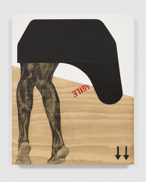 Serge Alain Nitegeka, ‘Migrant: Studio Study III’, 2020, Painting, Paint and charcoal on wood, Marianne Boesky Gallery