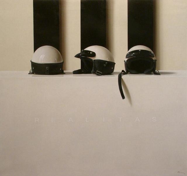 Fernando O'Connor, ‘Three Helmets ’, Painting, Oil on canvas, Plus One Gallery