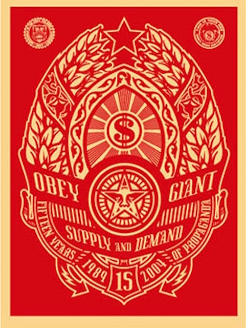 Shepard Fairey (OBEY), ‘Supply and Demand (Red)’, 2004, Gregg Shienbaum Fine Art
