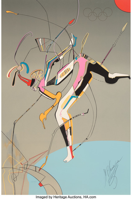 Mihail Chemiakin, ‘Runner, from Official Arts Portfolio of the XXIVth Olympiad, Seoul, Korea’, 1988, Print, Silkscreen in colors on wove paper, Heritage Auctions