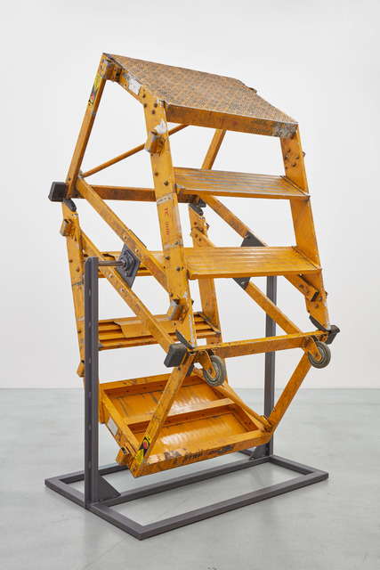 Sofia Hultén, ‘Ok ok ok ok ok’, 2019, Installation, Two stepladders, steel bearings, steel stand, Galerie Nordenhake