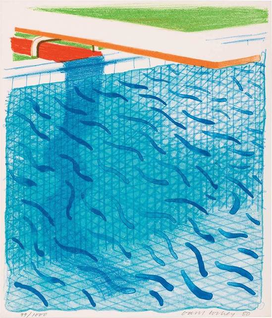 David Hockney, ‘Pool Made With Paper And Blue Ink For Book (Tyler Graphics 269; M.C.A.T. 234)’, 1980, Doyle