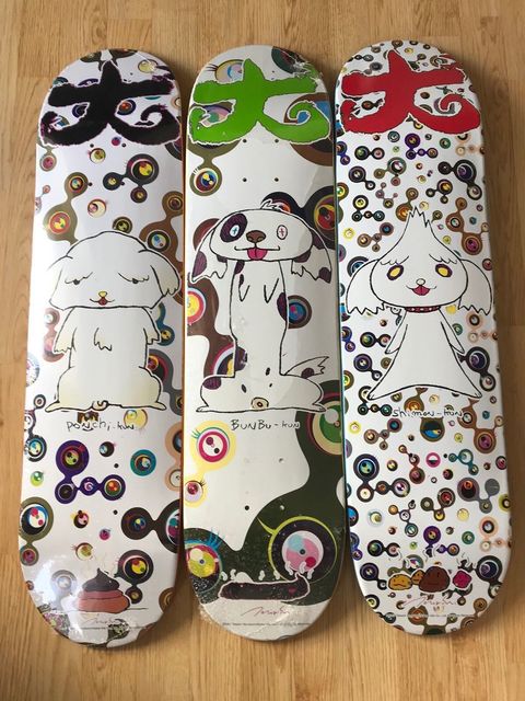 Takashi Murakami, ‘TAKESHI MURALKAMI X SUPREME TRIPTYCH SKATE DECKS’, 2007, Design/Decorative Art, Maple Wood, Arts Limited