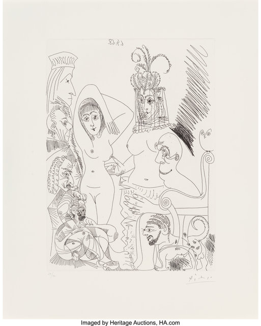 Pablo Picasso, ‘Homme barbu songeant à une scène des mille et une nuits, from Séries 347’, 1968, Heritage Auctions