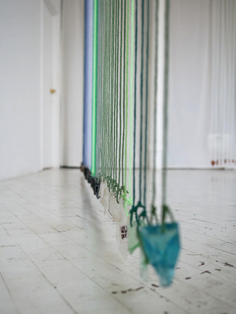 Claudia Peña Salinas, ‘Teotihuacan III’, 2018, Installation, Brass, dyed cotton and found objects, CURRO