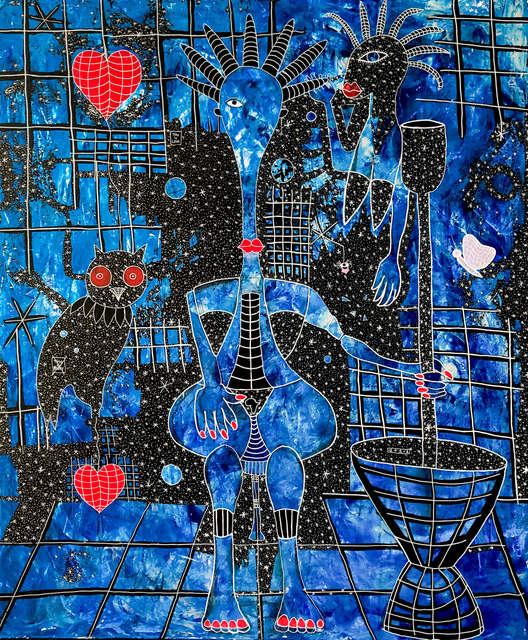 Henri Abraham Univers, ‘Biiga Bleue’, 2020, Painting, Acrylic on canvas, Out of Africa Gallery