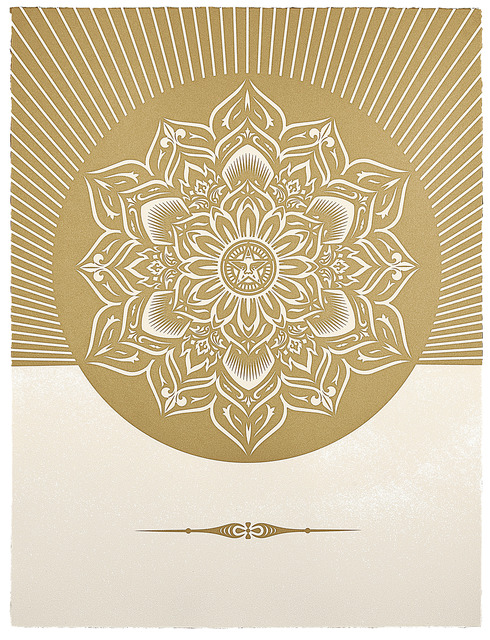 Shepard Fairey (OBEY), ‘Obey Lotus Diamond (White and Gold)’, 2012, Paul Stolper Gallery