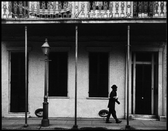 Dennis Stock, ‘Ernest Miller nicknamed Kid Punch Miller trumpet player and singer returning home at 6 am. New Orleans, Louisiana. USA. 1958.Ernest Miller nicknamed Kid Punch Miller trumpet player and singer returning home at 6 am. New Orleans, Louisiana. USA.’, 1932, Magnum Photos