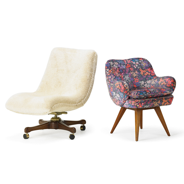 Vladimir Kagan, ‘Two Lounge Chairs, New York’, 1950s, Rago/Wright