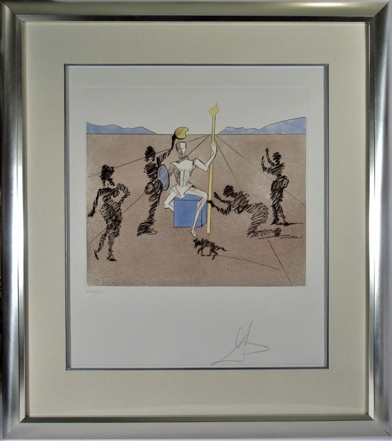 Salvador Dalí, ‘The Golden Helmet of Mandrino, from, Historia de Don Quichotte de la Mancha’, 1981, Joseph Grossman Fine Art Gallery