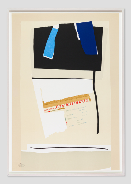 Robert Motherwell, ‘America--La France Variations VI ’, 1984, Print, Lithograph and collage, Zane Bennett Contemporary Art