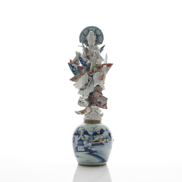 Bouke de Vries, ‘Guan Yin on a Ginger Jar’, 2019, Sculpture, 19th century Chinese blanc de chine porcelain figure, 18th, 19th and 20th century Chinese porcelain fragments with an 18th century Chinese porcelain jar, Adrian Sassoon