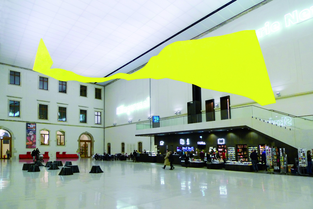 An earlier and her largest 'Hanging Sculpture': 'Raummesser UX35' at Main Hall of Albertinum in Dresden in 2011. The work stayed until 2014 and got destroyed. It was supposed to be an 'interim solution'. Photo: Friedewalt Degen An earlier and her largest 'Hanging Sculpture': 'Raummesser UX35' at Main Hall of Albertinum in Dresden in 2011. The work stayed until 2014 and got destroyed. It was supposed to be an 'interim solution'. Photo: Friedewalt Degen