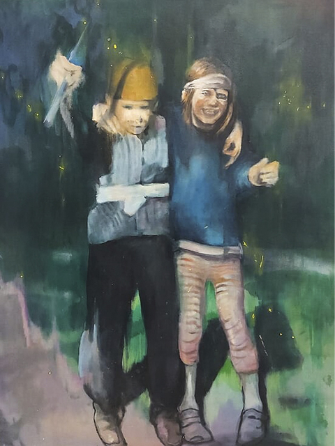 Oda Tungodden, ‘Crusaders in the Starry Night’, 2019, Painting, Oil and acrylic on canvas, 99 Loop Gallery