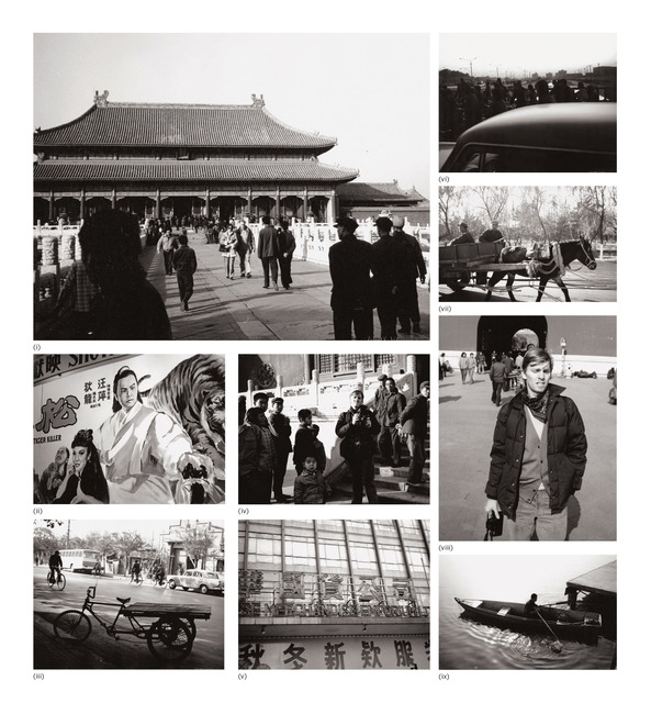 Andy Warhol, ‘Nine works: (i) Temple; (ii) Sign: Tiger/Samurai; (iii) Street Scene (Bicycles); (iv) Christopher Makos and Chinese Men and Boys; (v) Building with Sign; (vi) People on Bicycles; (vii) Donkey and Cart; (viii) Christopher Makos; (ix) Fisherman’, 1982, Photography, Nine gelatin silver prints, Phillips