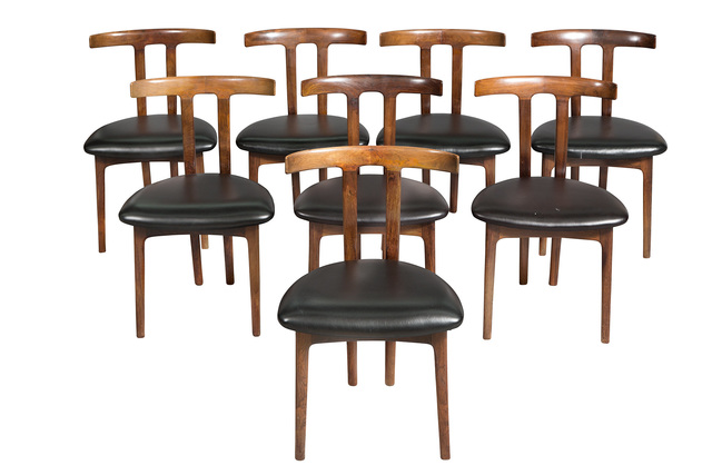 ‘Set of Eight Ole Wanscher Rosewood T Dining Chairs’, 1950s, Design/Decorative Art, Doyle