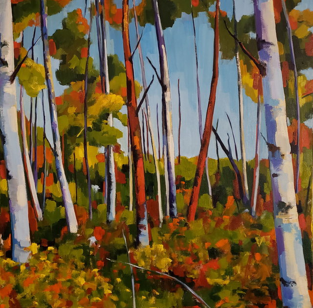 Jenn Hallgren, ‘Birch Garden ’, 2019, Painting, Oil on canvas, InLiquid