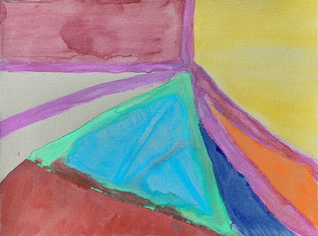 Lj., ‘study 3 - Miami - Ocean Drive’, 2021, Painting, Watercolor on canvas, 917 Fine Arts