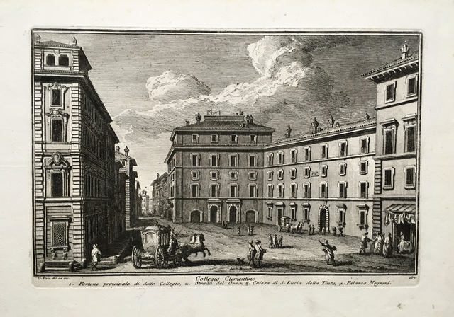 Giuseppe Vasi, ‘Collegio Clementino. Plate 167 from Delle Magnificienze di Roma Antica e Moderna’, 1747-1761, Print, Etching, Pia Gallo