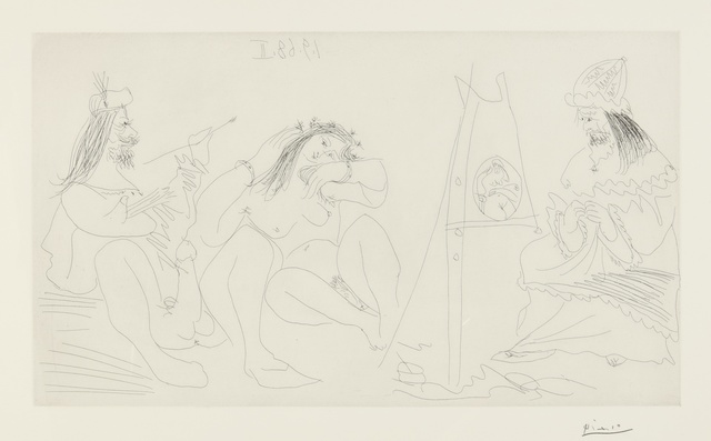 Pablo Picasso, ‘Raphaël et la Fornarina. VII: Le Pape est là, assis (B. 1782; Ba. 1799)’, 1968, Print, Etching, Sotheby's