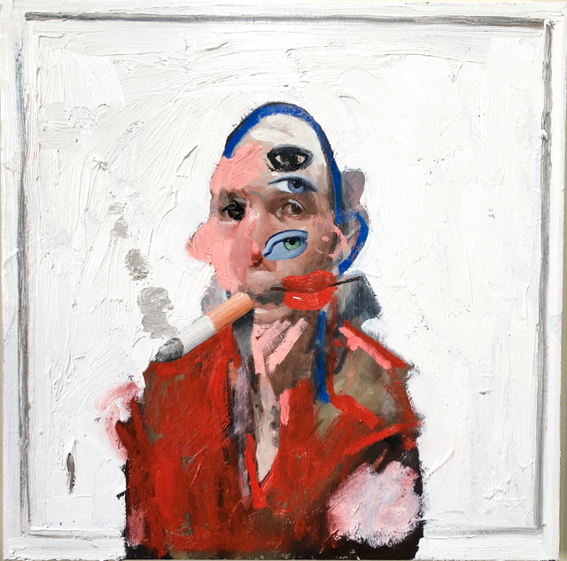 Emilio Villalba, ‘Smoking (Self-Portrait)’, 2018, Painting, Oil on Canvas, Aux Gallery