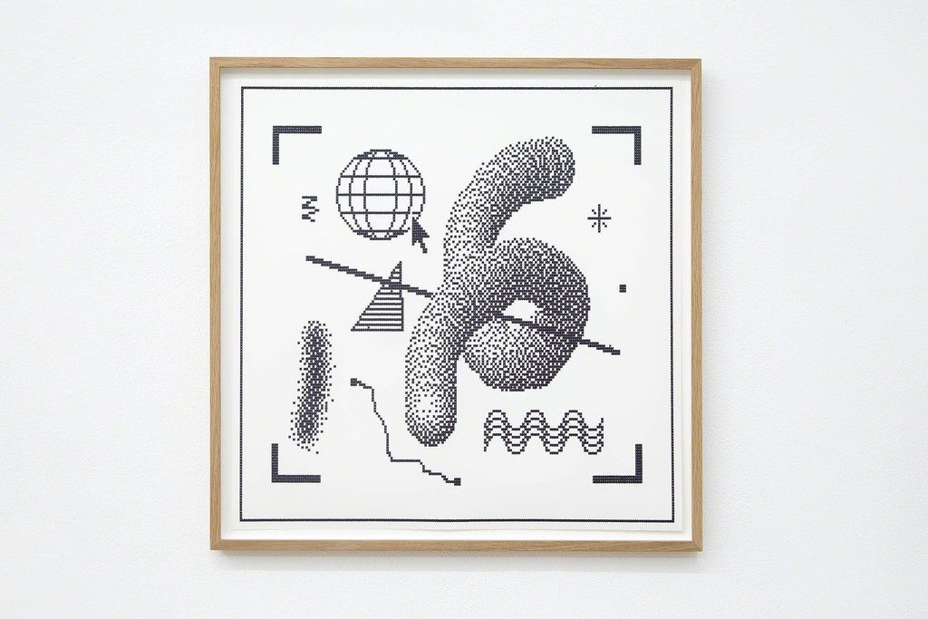 Arno Beck: O. T., handwritten typewriter drawing on Japan-paper, 45 x 45 cm, 2018 Arno Beck: O. T., handwritten typewriter drawing on Japan-paper, 45 x 45 cm, 2018