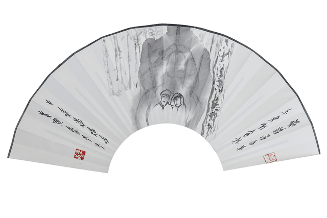 Tao Aimin 陶艾民, ‘Secret Fan: Qingming 秘扇·清明’, 2019, Print, Ink and color on paper, folding fan 水墨设色 折扇, Ink Studio