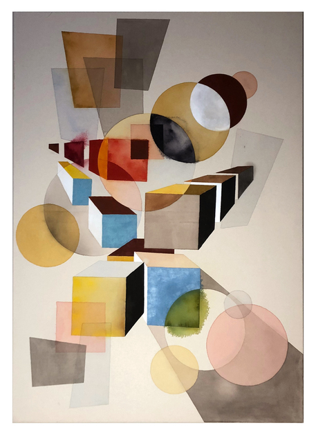 Tuomas Korkalo, ‘Dramatic Composition V’, 2020, Mixed Media, Watercolour, sumi-ink and acrylic on canvas, BBA Gallery