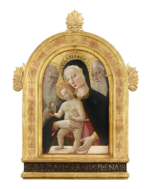 Benvenuto di Giovanni, ‘Madonna and Child with Saints Jerome and Bernard’, ca. 1475, M.S. Rau Antiques