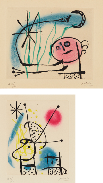 Joan Miró, ‘Suite La Bague d'aurore (The Ring of Dawn Suite): two plates’, 1957, Phillips