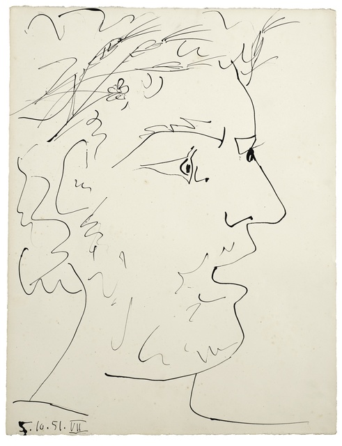 Pablo Picasso, ‘Tête de Guerrier Pacifiste’, 1951, Evelyn Aimis Fine Art