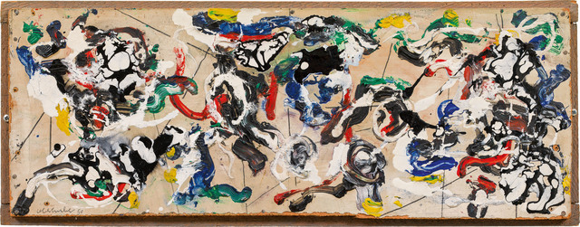 Oswald Oberhuber, ‘untitled’, 1950, Painting, Oil on canvas on wood, Galerie Kovacek & Zetter