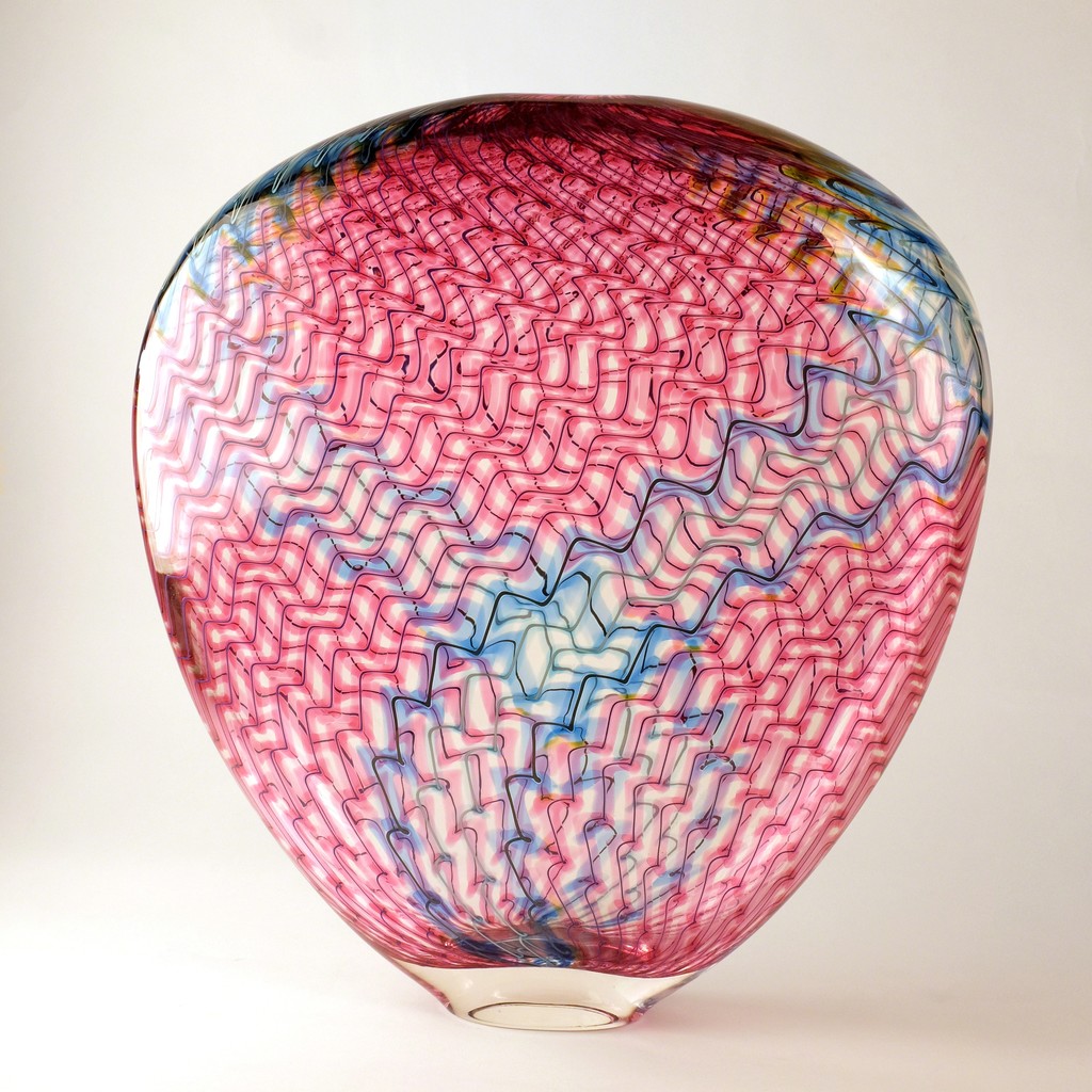 "Lightning Vase" by Dan Friday
Blown Glass with Cane Patterning
12.75"h x 14.5"w x 13"d
"Lightning Vase" by Dan Friday
Blown Glass with Cane Patterning
12.75"h x 14.5"w x 13"d