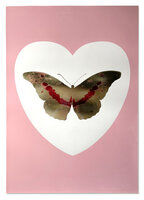 Damien Hirst - I Love You - white, pink, cool gold, poppy red