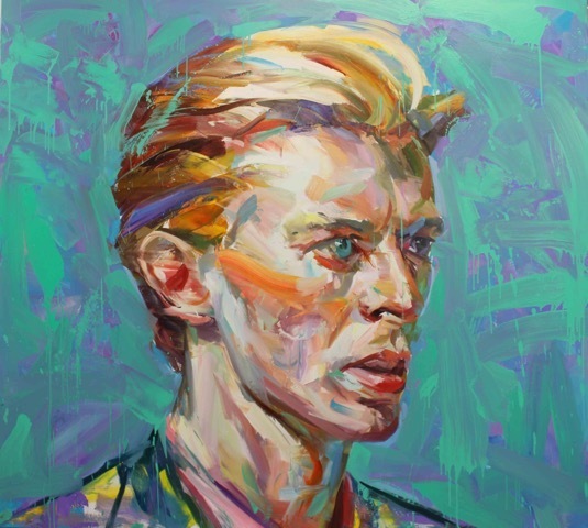 Paul Wright, ‘Green Bowie ’, 2017, Painting, Oil on Linen, Maddox Gallery